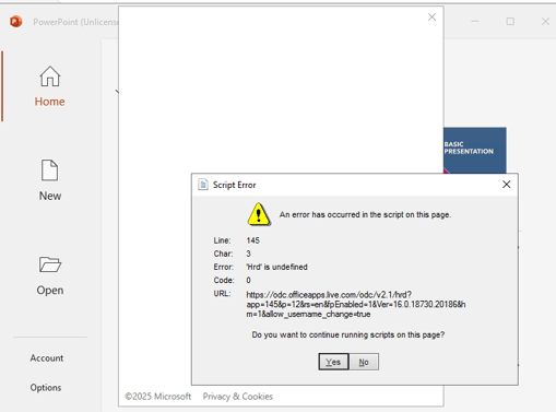 error message "hrd is undefined" - Microsoft Q&A