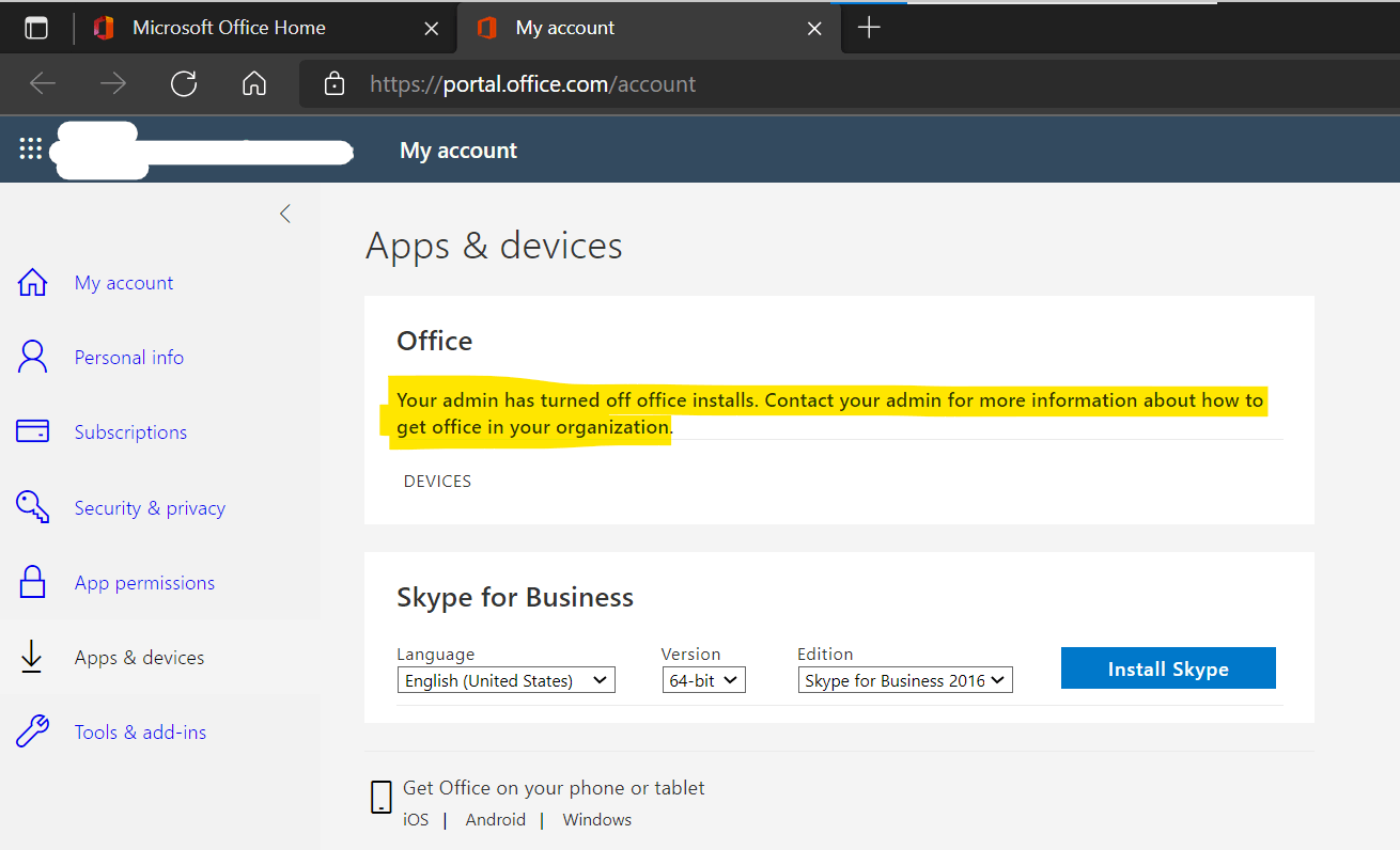 Unable to find download button for office - Microsoft Q&A