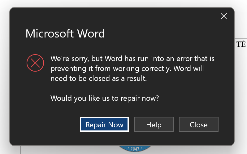 how to fix message pop up