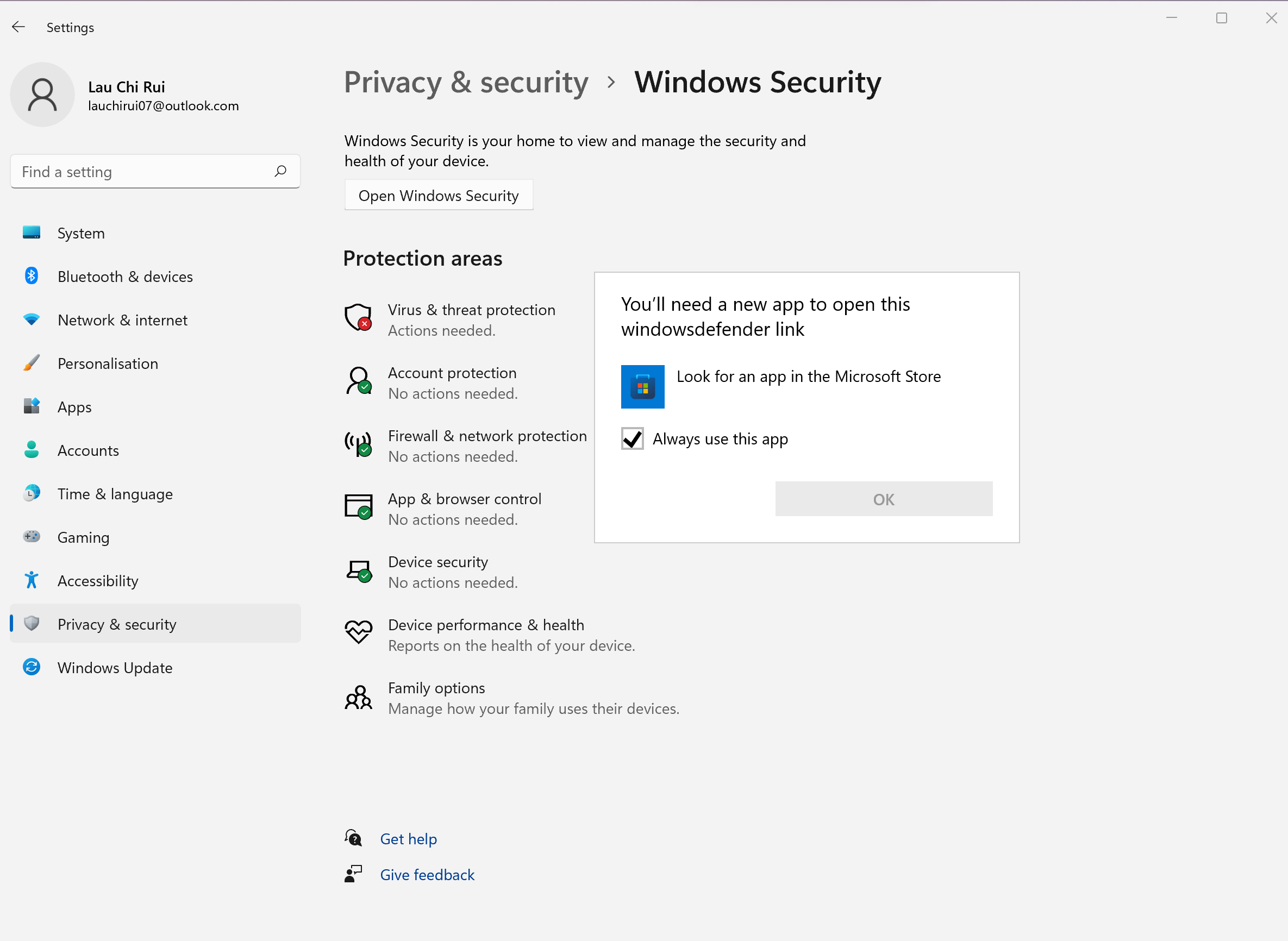 Can't enter Windows Security - Microsoft Q&A