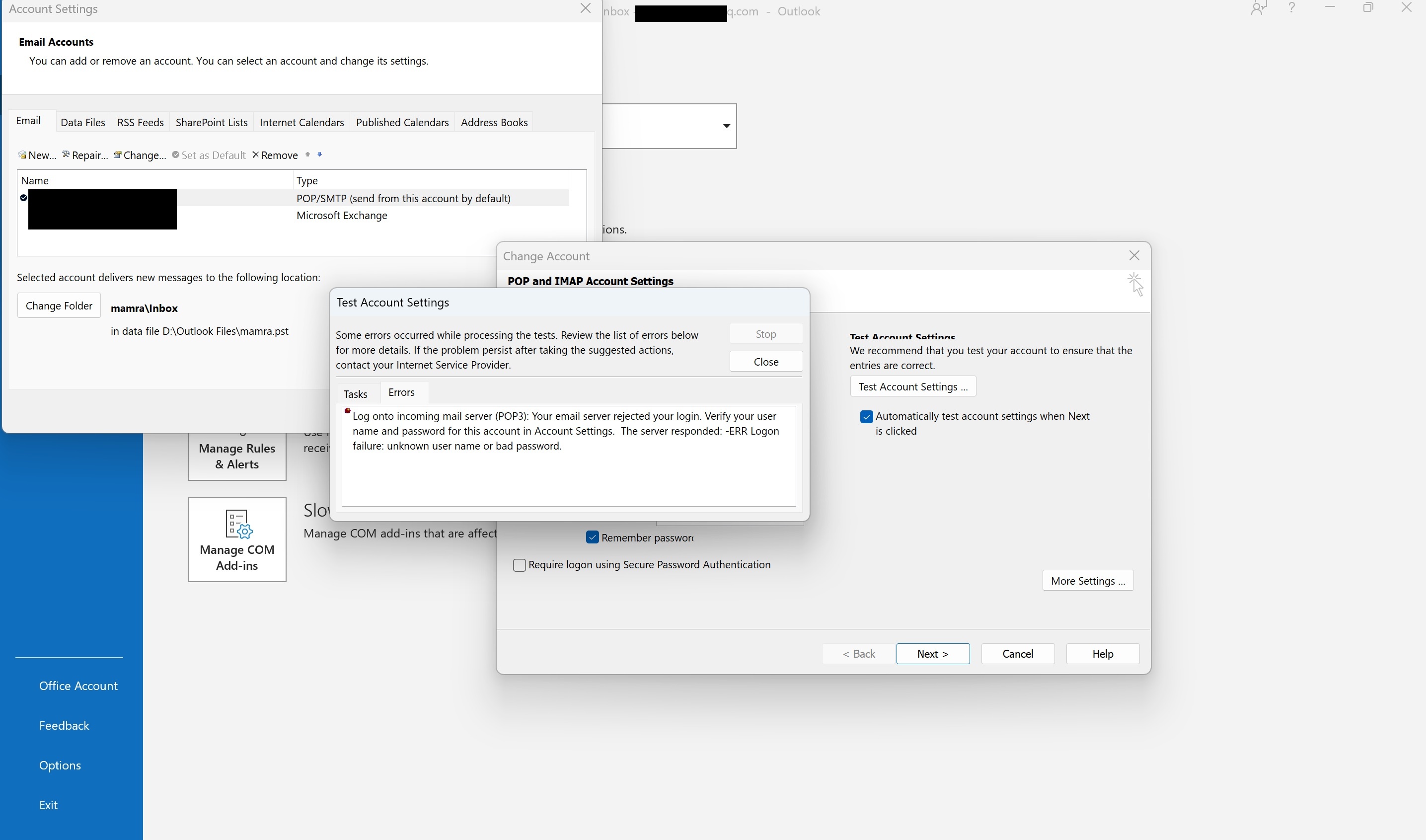Can't enable POP access to my outlook email account - Microsoft Q&A