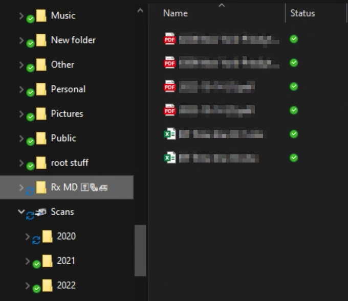 The symbol next to synced file names in OneDrive folders is still 🔁 ...