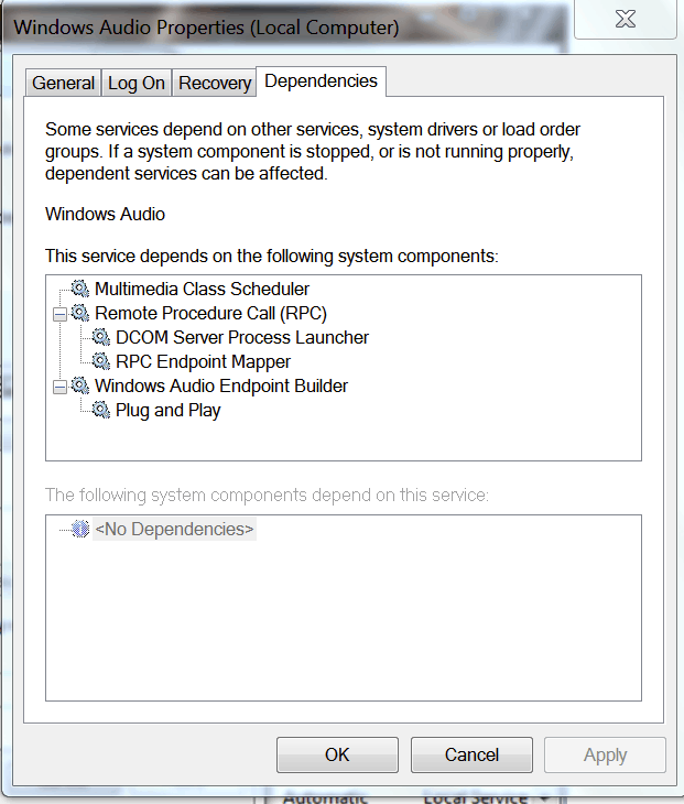 My Audio Service is still not running even I have tried the all ...