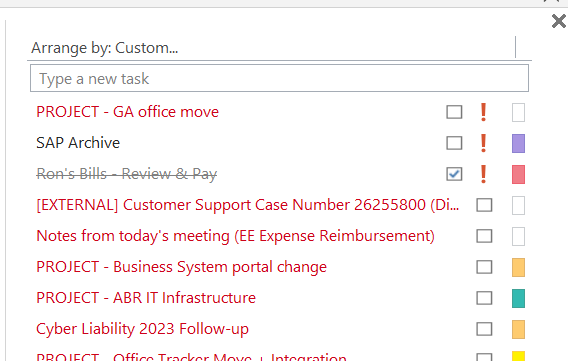 Task List column settings will not format as requested in view settings ...