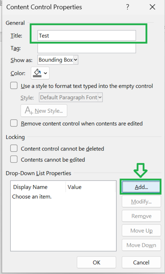 How to set up drop down list in word - Microsoft Q&A