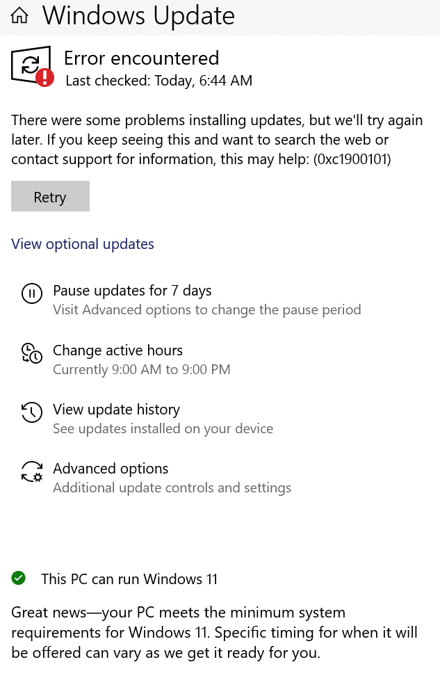Upgrade to Windows 11 has failed repeatedly - Microsoft Q&A