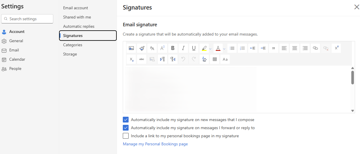 How to correct disappearing signatures in Web version of New Outlook ...