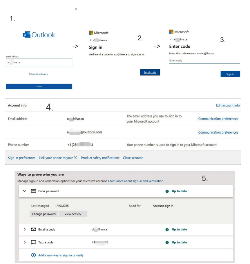 Try to add new accounts to Outlook, one with Live and one with Hotmail ...