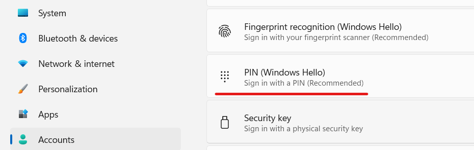 Windows 11: I don't have PIN option in Settings - Accounts -> Sign-in ...