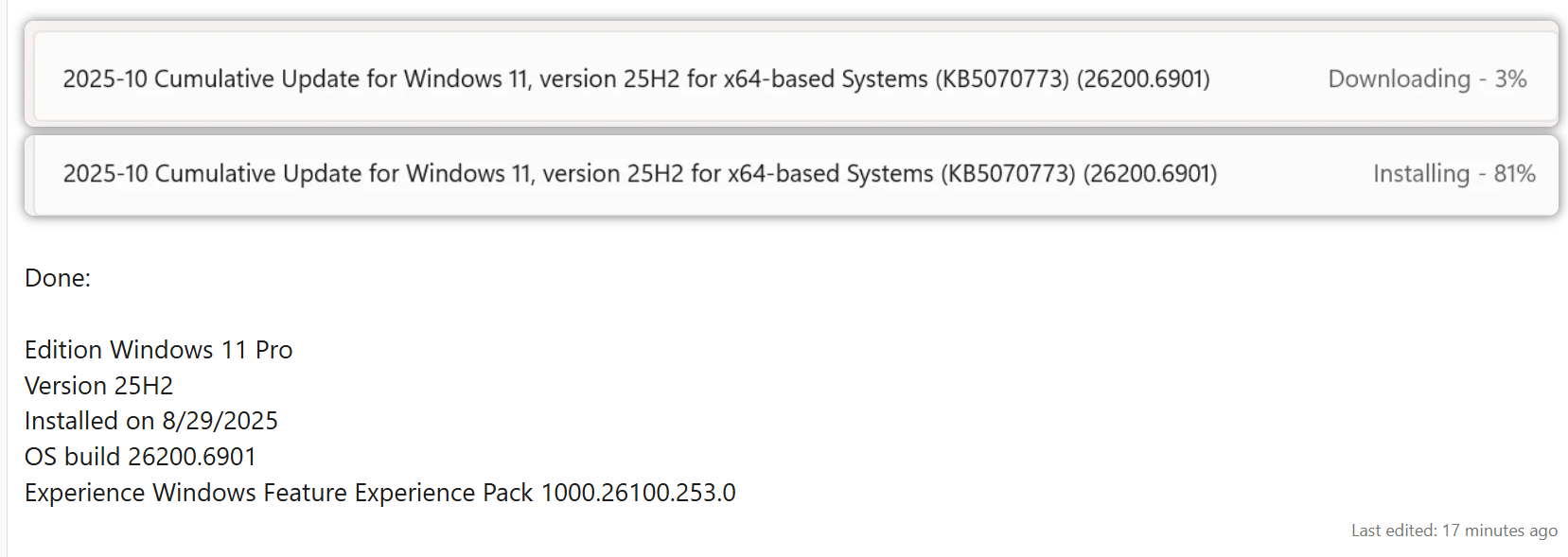 SOLVED with update .6901 WinRE in Build 26200.6899 is broken, cannot ...