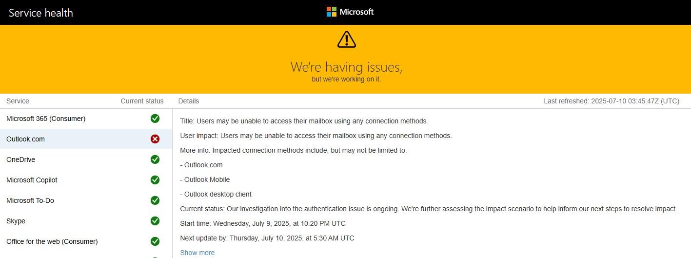 Unable to sign into Outlook email on both my Samsung android phone and ...