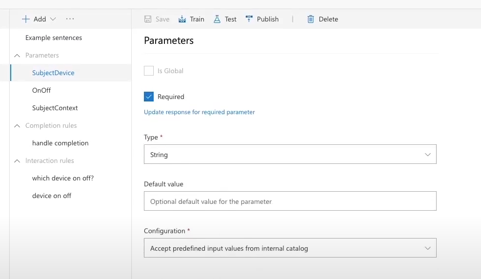 Speech custom commands can't define global parameter - Microsoft Q&A
