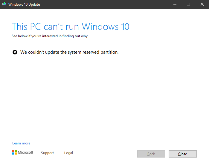 Can't update windows 10 - Microsoft Q&A