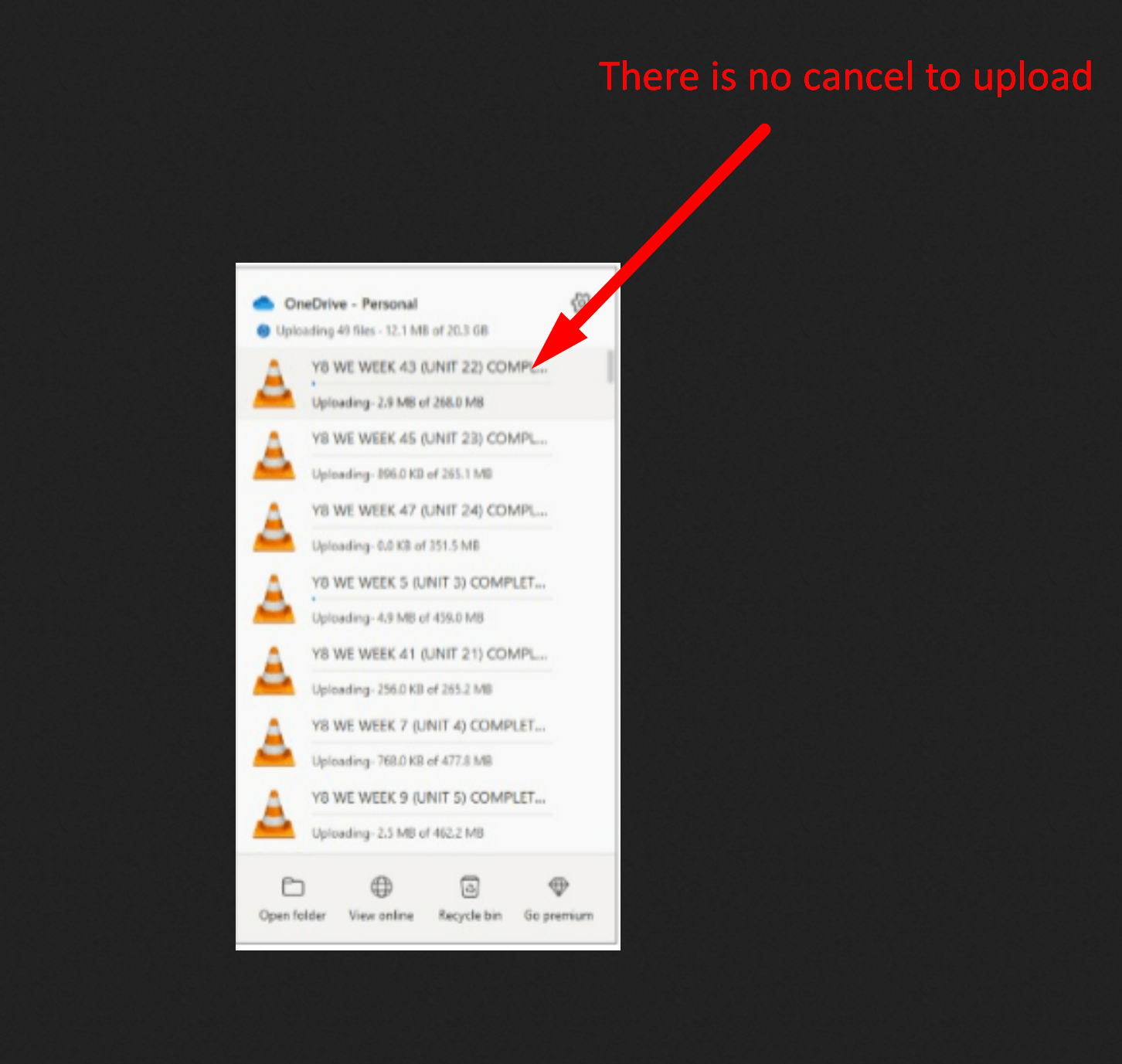 Why I cant cancel a file upload to onedrive at windows desktop ...