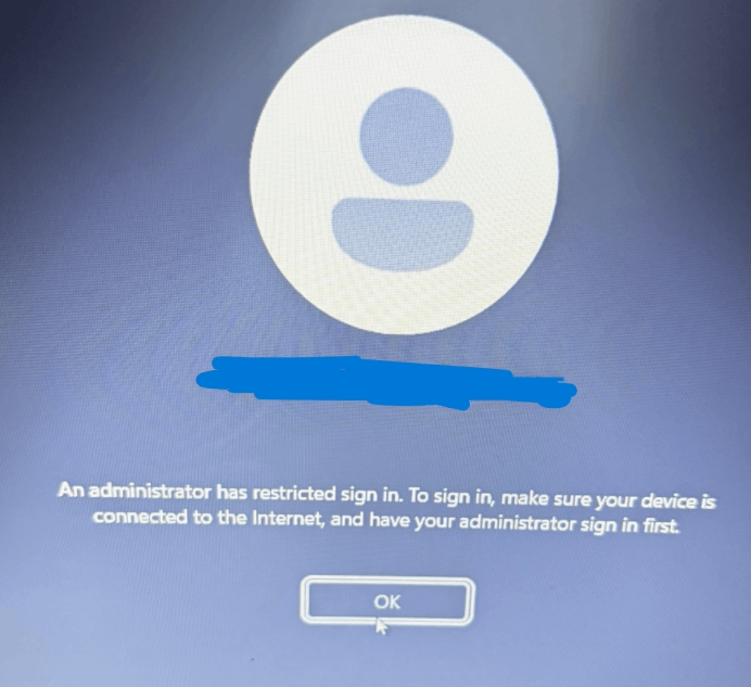 How do I unlock my laptop if the admin has restricted log in ...