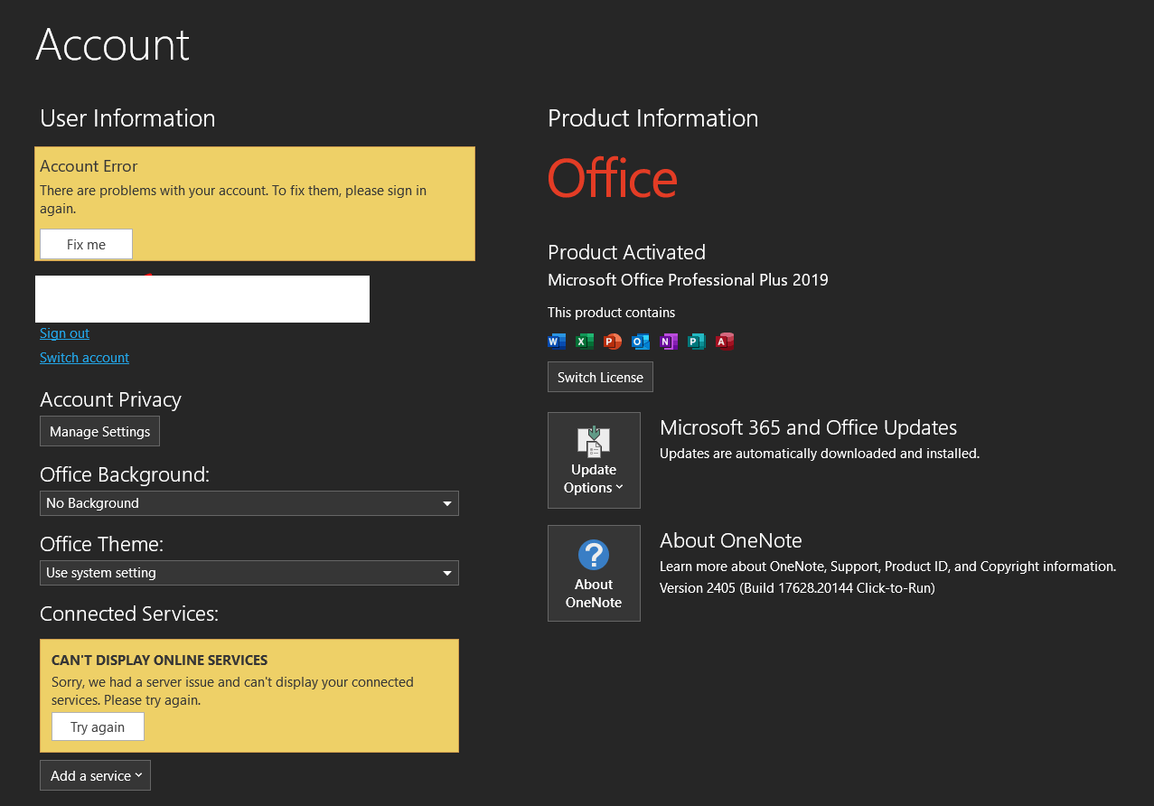 Sign in issues in office 365 and Onenote missing - Microsoft Q&A