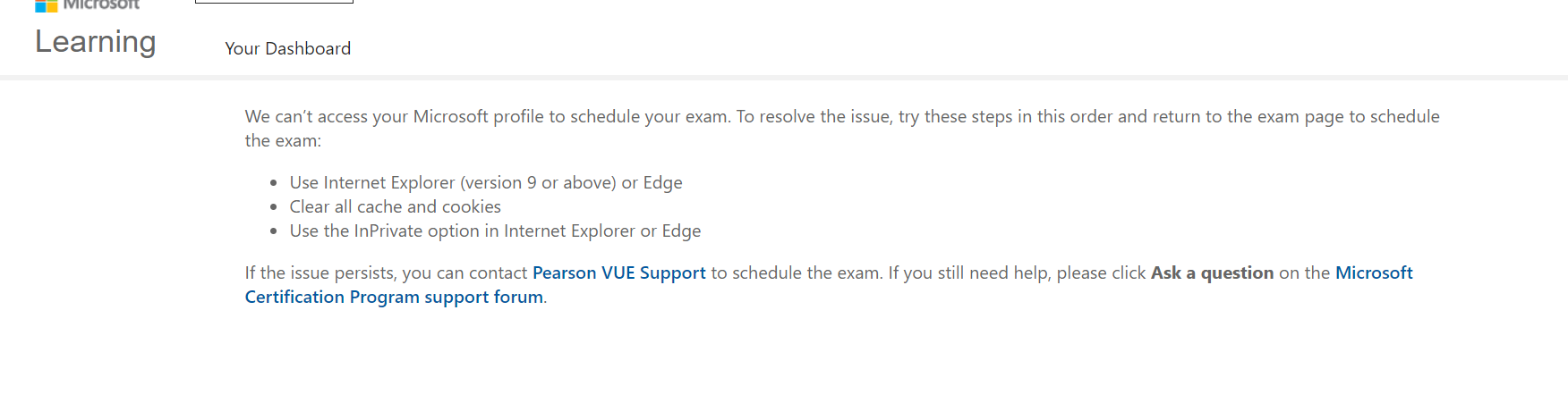I cannot schedule the Exam - Microsoft Q&A