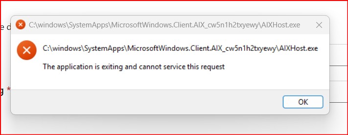 windows error message