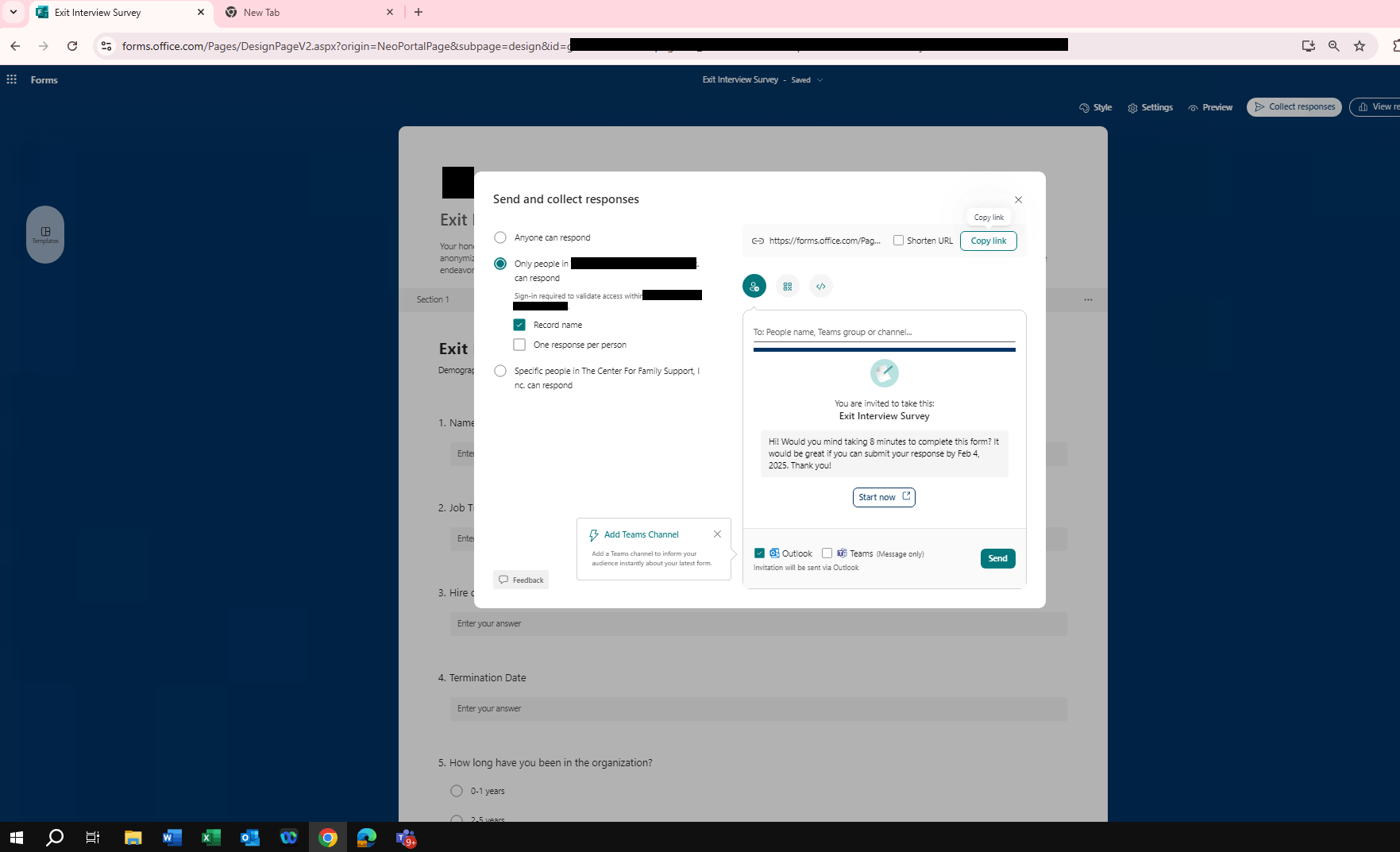 Need assistance sharing a Microsoft Form - Microsoft Q&A