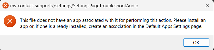 Windows Troubleshooters don't have an associated app - Microsoft Q&A