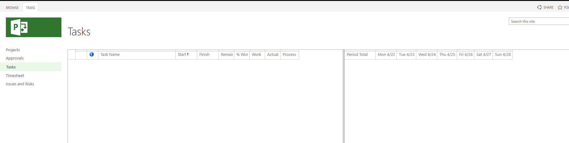 Projects task not showing up under task list and timesheet in MS ...