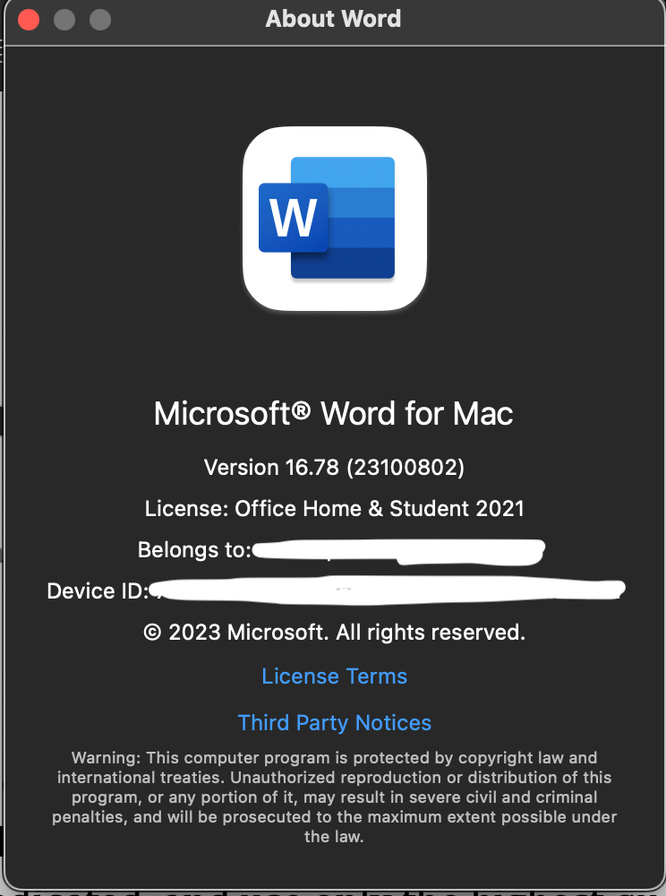 Microsoft Office Home & Student 2021 for Mac won't update
