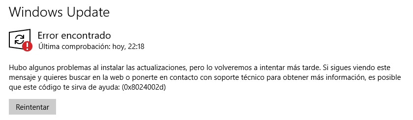 Error 0x8024002d Windows Update - Win10 - Microsoft Q&A