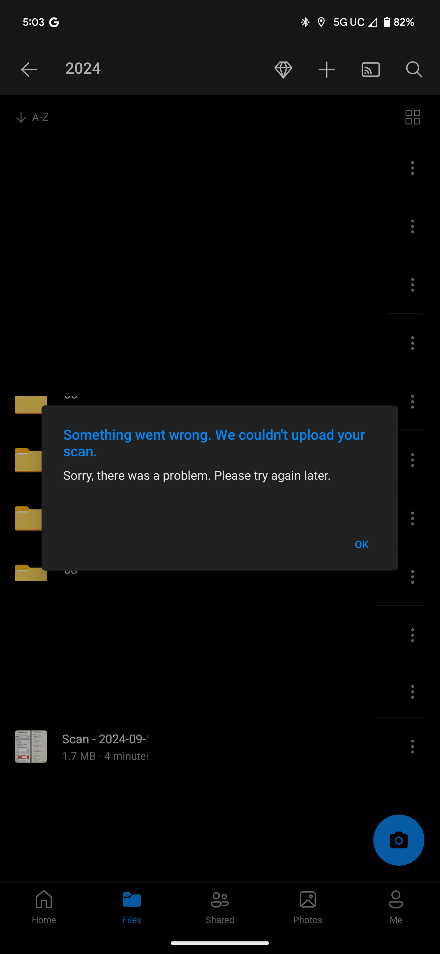 onedrive app scan retry failed upload - Microsoft Q&A
