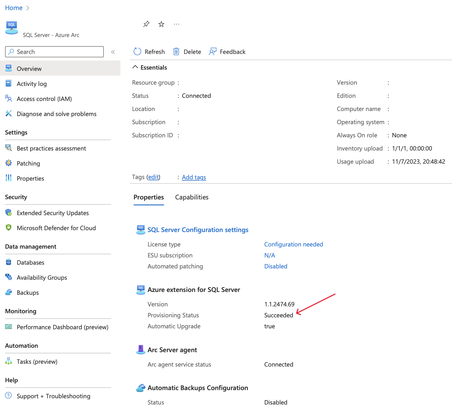 validate-sql-server-azure-arc