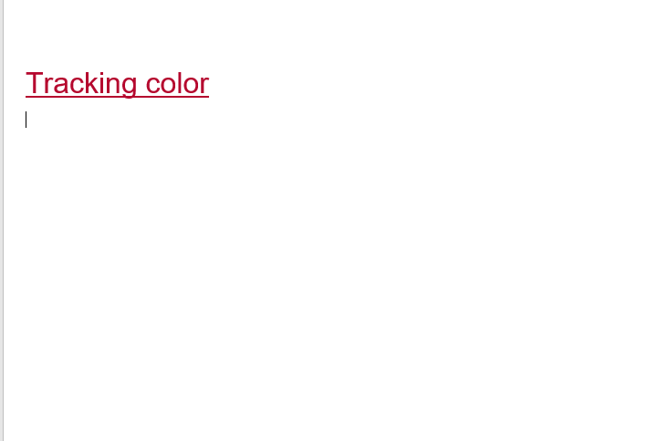 The default color for tracking changes is pink or purple now ...