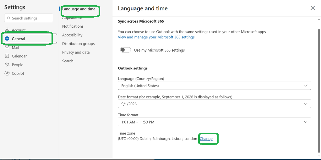 Time zone issue: outlook - Microsoft Q&A