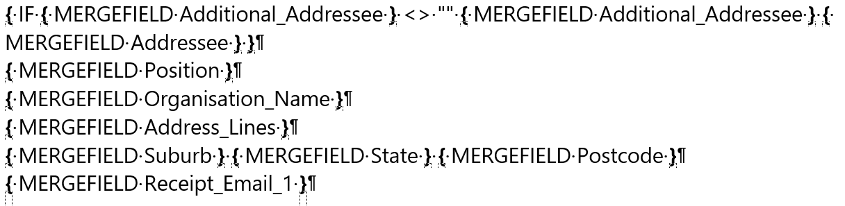 How to use conditional merge fields for addressing? - Microsoft Q&A