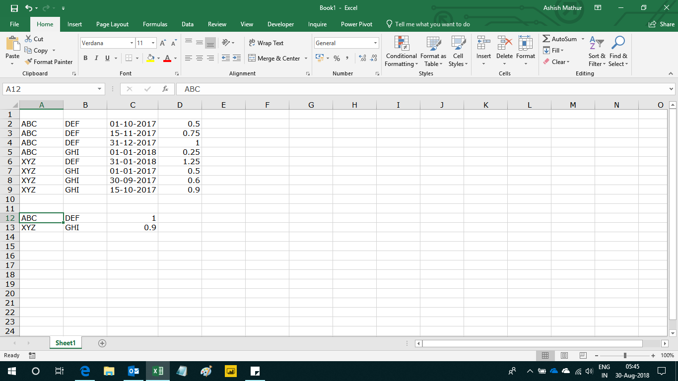 Return Value based on Multiple Criteria and Most Recent Date ...