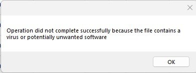Operation did not complete successfully because the file contains a -  Microsoft Community