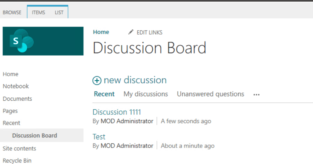 Discussion Forum App in SharePoint - Microsoft Q&A