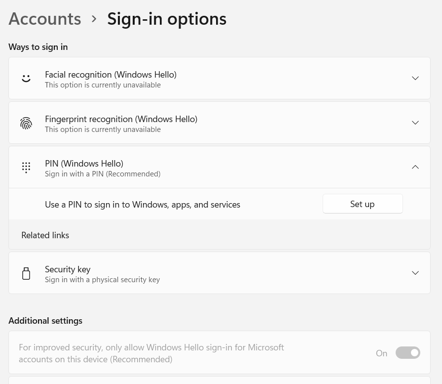 Why Windows 11 keeps on asking me to set up a pin even when I already ...