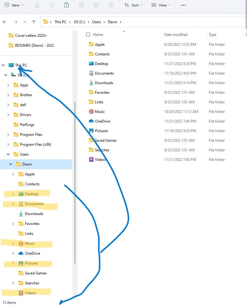 Why did my Desktop, Documents, Pictures, Videos and Music folders move ...