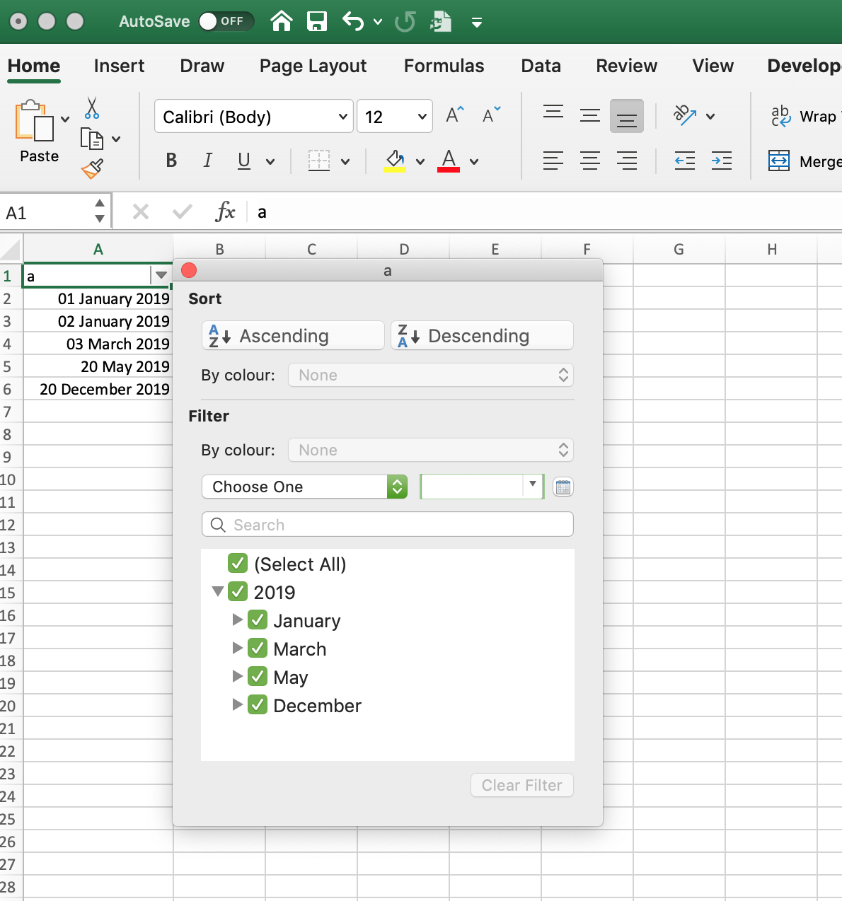 Filter in Excel shows the dates in a different language - Microsoft Q&A