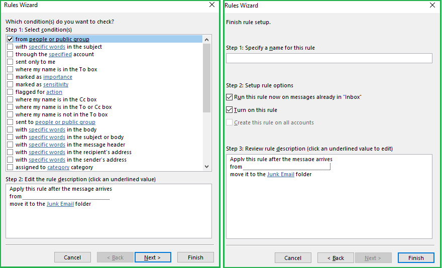 Outlook 365 app inbox rules only work when set - Microsoft Q&A