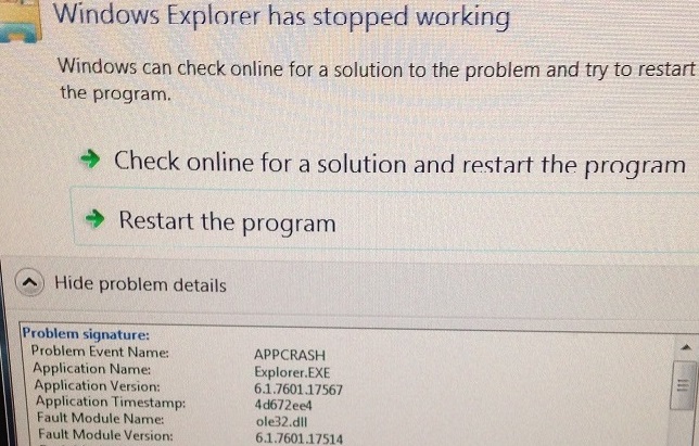 Windows Explorer has stopped working - Microsoft Q&A