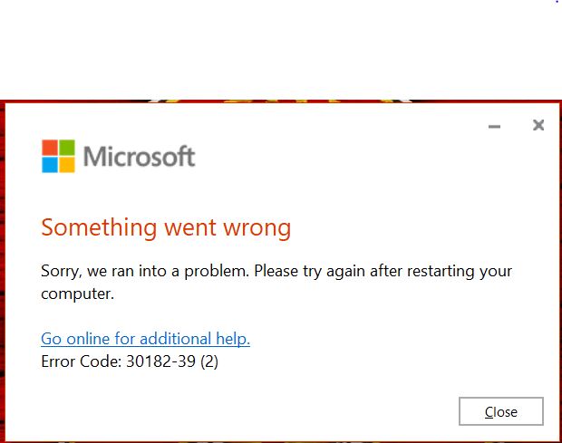 MS Project Installation Error - Microsoft Q&A