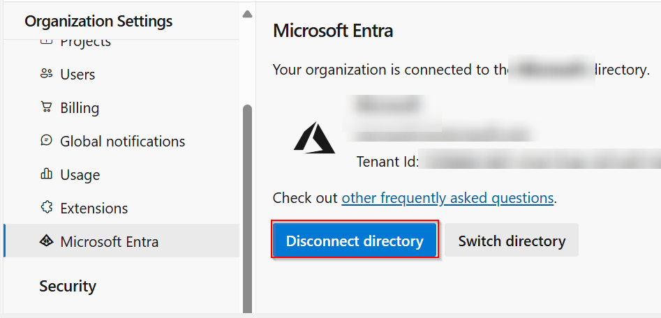Unable to leave a Azure Devops organization - Microsoft Q&A
