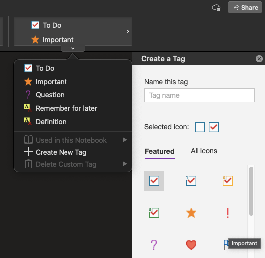 Custom tag in OneNote - Microsoft Q&A