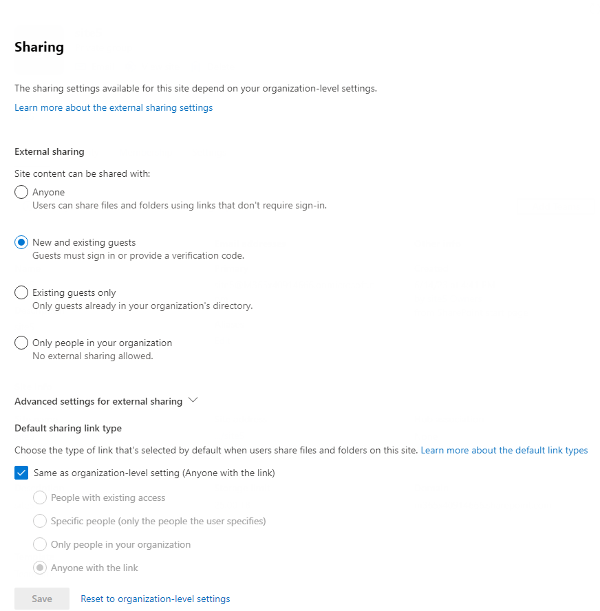 Sharepoint intranet site external sharing - Microsoft Q&A