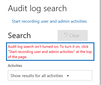 Office 365 User and Admin Audit Log Search - Turn off - Microsoft Q&A