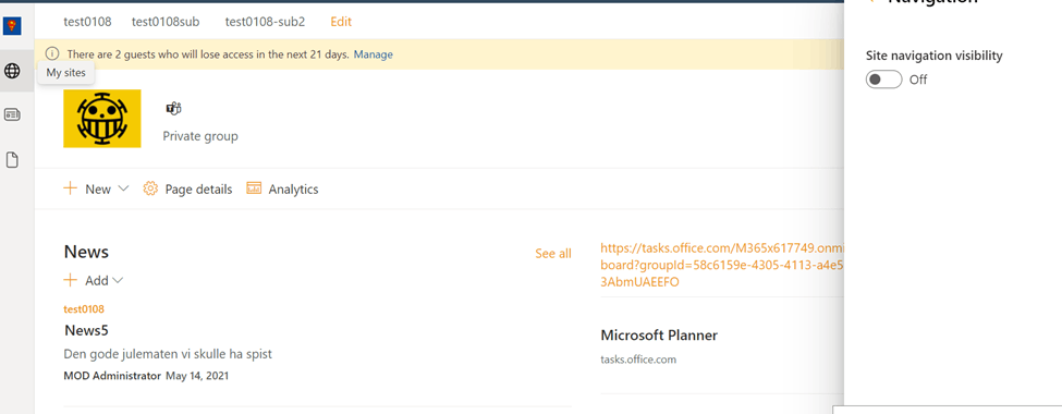 Page Content Center Aligns when Adding Horizontal Navigation ...