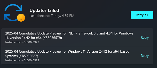 cant update windows - Microsoft Q&A