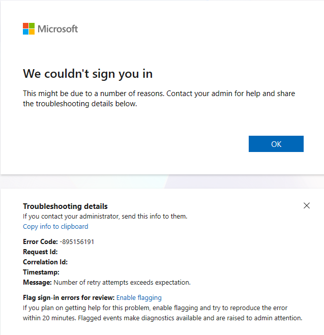 Unable to log back into microsoft - Microsoft Q&A