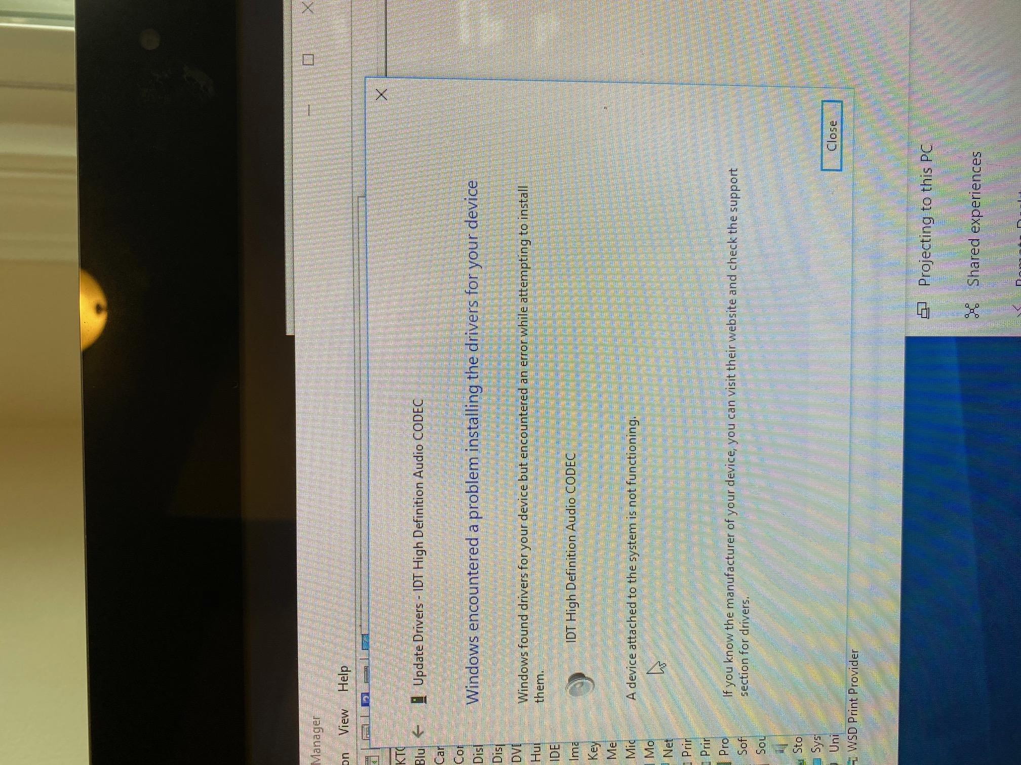 Error: A device attached to the system is not functioning - Microsoft Q&A