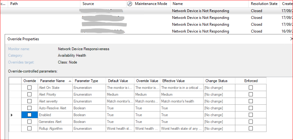 network not responding